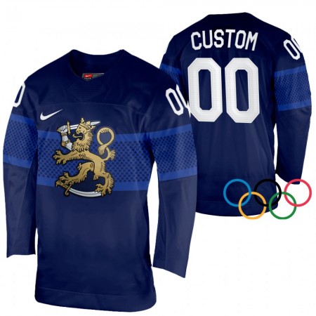 Herren Eishockey Finnland Trikot Custom 2022 Winter Olympics Navy Authentic